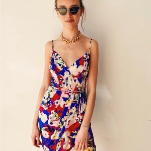 YUMI KIM 100% SILK XS NWOT Floral Spaghetti Strap Dress